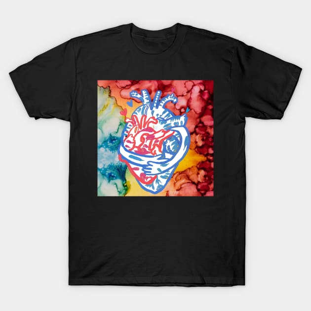 Two Hearts Hugging T-Shirt by Art by Ergate